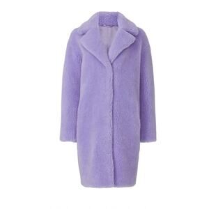 EUC Stand Studio Purple Sherpa Camille Cocoon Coat FR 36/US 4/US S